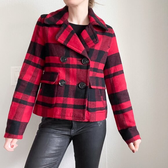 Vintage American Eagle Outfitters Buffalo Plaid Wool Jacket for Holiday & Winter - Picture 3 of 9
